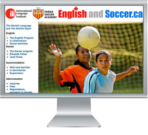 Soccer school website with video